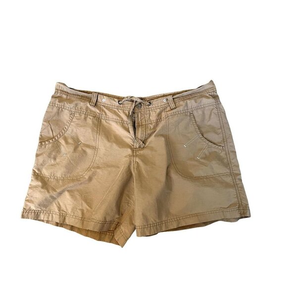 Columbia Khaki Nylon Blend Drawstring Shorts L - Picture 1 of 7